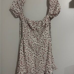 Fashion Nova White and Red strawberry/floral Mini Dress